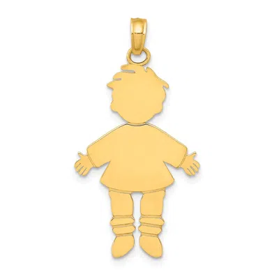 Diamond2deal 14k Yellow Gold Flat Engravable Boy Charm