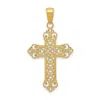 Diamond2deal 14k Yellow Gold Fleur De Lis Cross Charm In Yellow