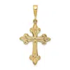 Diamond2deal 14k Yellow Gold Fleur De Lis Cross Pendant In Yellow