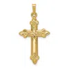 Diamond2deal 14k Yellow Gold Fleur De Lis Cross Pendant In Yellow
