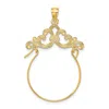 Diamond2deal 14k Yellow Gold Fleur De Lis Scroll Framed Charm Holder In Yellow