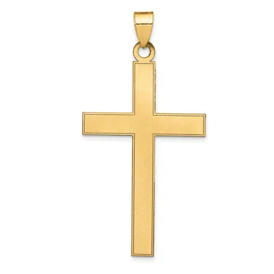 Diamond2deal 14k Yellow Gold Florentine Satin Cross Pendant