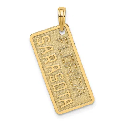 Diamond2deal 14k Yellow Gold Florida Sarasota License Plate Charm