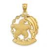 Diamond2deal 14k Yellow Gold Florida Starfish Dolphin Wave Charm In Yellow