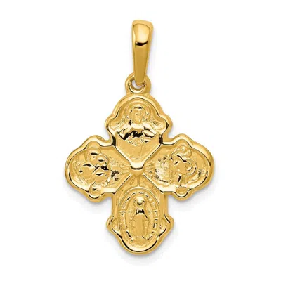 Diamond2deal 14k Yellow Gold Four Way Medal Pendant