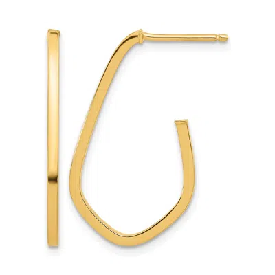 Diamond2deal 14k Yellow Gold Geometric Shaped J-hoop Post Earrings