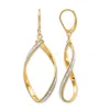 Diamond2deal 14k Yellow Gold Glimmer Infused Twisted Drop Dangle Earrings In Yellow