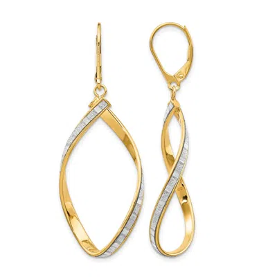 Diamond2deal 14k Yellow Gold Glimmer Infused Twisted Drop Dangle Earrings