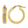 Diamond2deal 14k Yellow Gold Glitter Infused Round Hoop Earrings In Gold