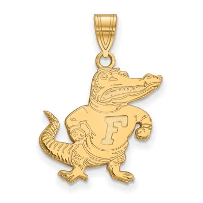 Diamond2deal 14k Yellow Gold Gold Florida Gator Large Pendant In Gray
