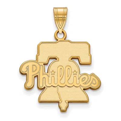 Diamond2deal 14k Yellow Gold Gold Philadelphia Phillies Liberty Bell Large Pendant