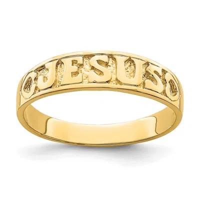 Diamond2deal 14k Yellow Gold Gold Polished Jesus Hearts Ring