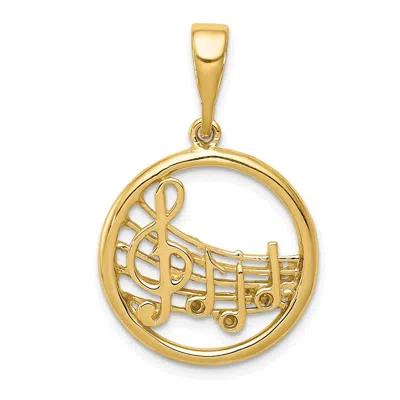 Diamond2deal 14k Yellow Gold Gold Polished Musical Notes Pendant