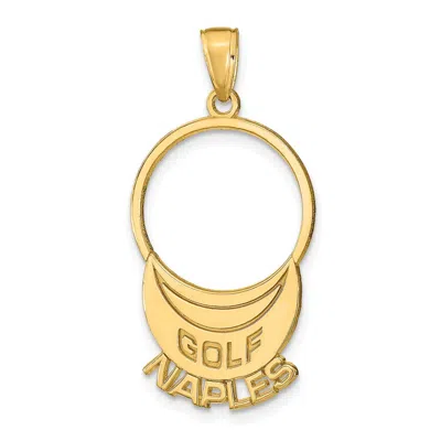 Diamond2deal 14k Yellow Gold Golf Naples Visor Pendant