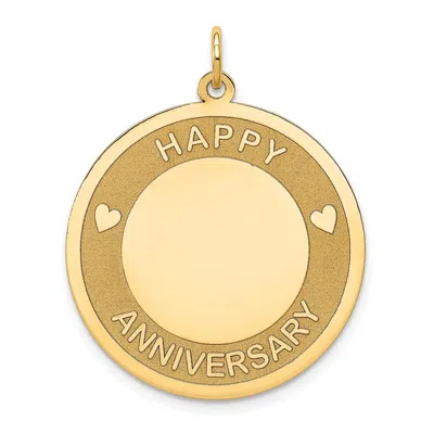 Diamond2deal 14k Yellow Gold Happy Anniversary Charm