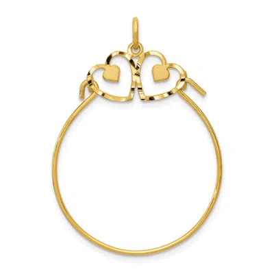 Diamond2deal 14k Yellow Gold Heart Charm Holder