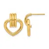 Diamond2deal 14k Yellow Gold Heart Dangle Post Earrings In Gold