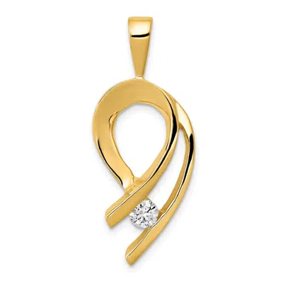 Diamond2deal 14k Yellow Gold Holds 1-4mm Diamond Slide Pendant