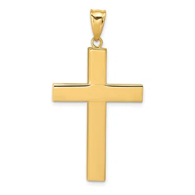 Diamond2deal 14k Yellow Gold Hollow Cross Pendant