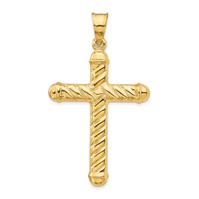 Diamond2deal 14k Yellow Gold Hollow Cross Pendant