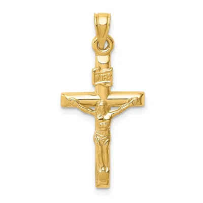 Diamond2deal 14k Yellow Gold Hollow Crucifix Pendant