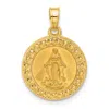 Diamond2deal 14k Yellow Gold Hollow Miraculous Mary Plain Back Medal In Gold