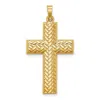 Diamond2deal 14k Yellow Gold Hollow Polished Basketweave Design Latin Cross In Yellow