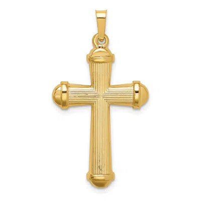 Diamond2deal 14k Yellow Gold Hollow Polished Cross