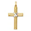 Diamond2deal 14k Yellow Gold Hollow Polished Rhodium Center X Cross In Yellow