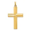 Diamond2deal 14k Yellow Gold Hollow Polished Stripe Design Latin Cross In Yellow