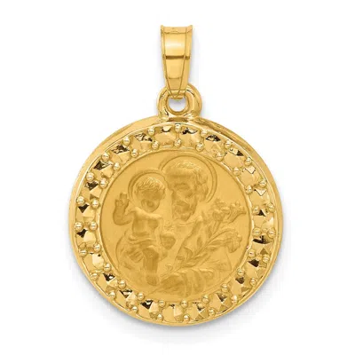 Diamond2deal 14k Yellow Gold Hollow St. Joseph Medal