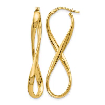 Diamond2deal 14k Yellow Gold Infinity Shape Hoop Earrings