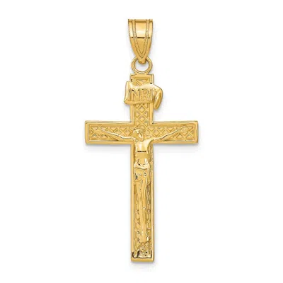 Diamond2deal 14k Yellow Gold Inri Crucifix Pendant