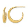 Diamond2deal 14k Yellow Gold J-hoop Post Earrings 20.24 Mm In Gold