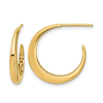 Diamond2deal 14k Yellow Gold J-hoop Post Earrings 20.24 Mm