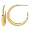 Diamond2deal 14k Yellow Gold J-hoop Post Earrings 30.7 Mm In Gold