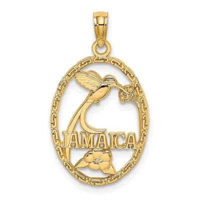 Diamond2deal 14k Yellow Gold Jamaica Bird Flowers Charm