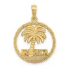Diamond2deal 14k Yellow Gold Jamaica Palm Tree Circle Charm In Yellow