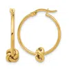 Diamond2deal 14k Yellow Gold Knot Hoop Earrings In Gold
