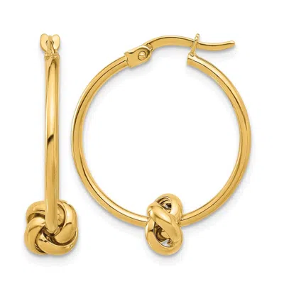 Diamond2deal 14k Yellow Gold Knot Hoop Earrings
