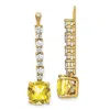 Diamond2deal 14k Yellow Gold Lab Grown & Yellow Sapphire Earring Jackets In Gold