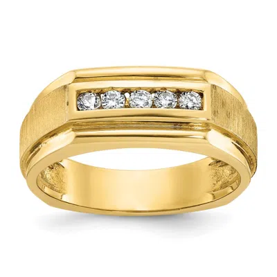 Diamond2deal 14k Yellow Gold Lab Grown Diamond 5-stone Band Ring 1/4ct Clarity- Vs Color- G-h