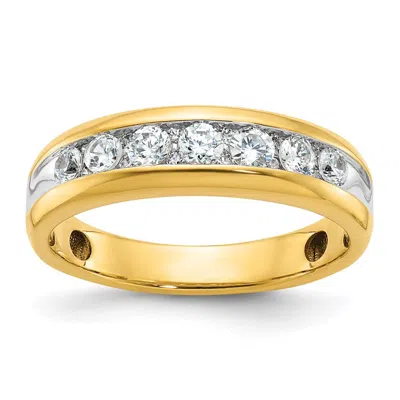 Diamond2deal 14k Yellow Gold Lab Grown Diamond 7-stone Band Ring 1/2ct Clarity- Vs Color- G-h