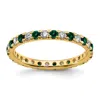Diamond2deal 14k Yellow Gold Lab Grown Diamond & Emerald Eternity Wedding Band Ring 1/2ct Clarity- Vs Color- G-h In Yellow