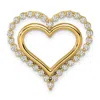 Diamond2deal 14k Yellow Gold Lab Grown Diamond Double Heart Chain Slide Pendant (0.5ct, Vs, G-h) In Yellow