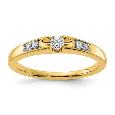 Diamond2deal 14k Yellow Gold Lab Grown Diamond Engagement Ring 0.15ct Clarity- Vs Color- G-h