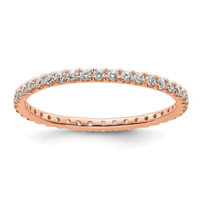 Diamond2deal 14k Yellow Gold Lab Grown Diamond Eternity Wedding Band Ring 1/2ct Clarity- Vs Color- D-e In Pink