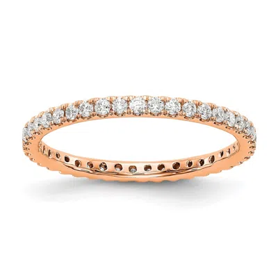 Diamond2deal 14k Yellow Gold Lab Grown Diamond Eternity Wedding Band Ring 1/2ct Clarity- Vs Color- G-h In Pink