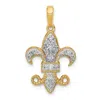 Diamond2deal 14k Yellow Gold Lab Grown Diamond Fleur De Lis Pendant (0.21ct, Vs, G-h) In Yellow