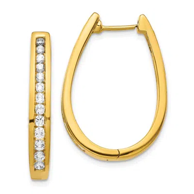 Diamond2deal 14k Yellow Gold Lab Grown Diamond Hinged Hoop Earrings